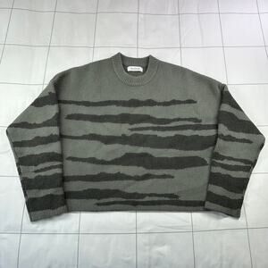 Naadam Sweater Womens Small Green Agave Wool Cashmere Jacquard Crew Pullover